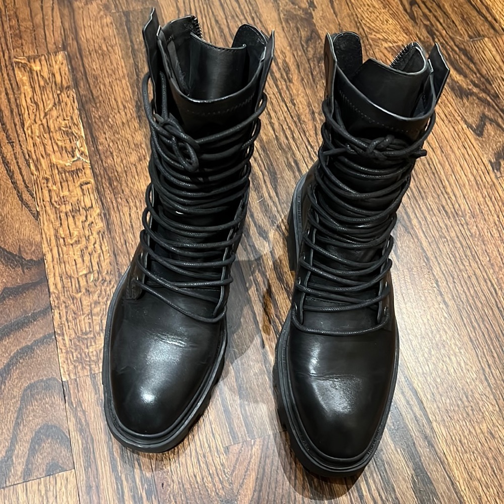 Lace up ASH boots wit zipper in back for easy on and off.